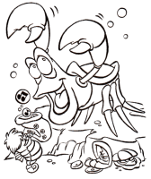 A coloring page of the little mermaid